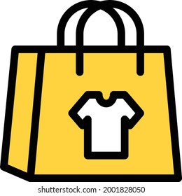 icono de línea vectorial de bolsa de ropa