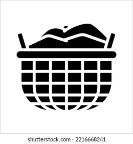 Wäschekorb-Symbol auf weißem Hintergrund
