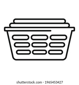 Clothes basket icon. Outline Clothes basket vector icon for web design isolated on white background