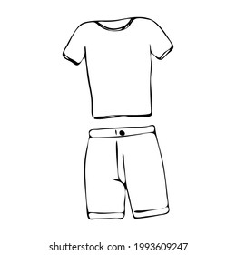 Clothes for beach t-shirt and shorts