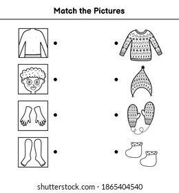 13 Body Part And Clothes Matching Worksheet Images, Stock Photos ...