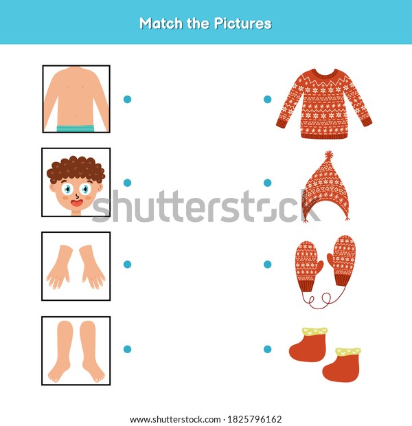 clothes body parts matching game kids stock vector royalty free 1825796162