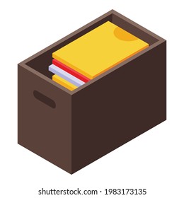 Clothes box donation icon. Isometric of Clothes box donation vector icon for web design isolated on white background