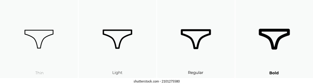 clothes briefs icon. Thin, Light Regular And Bold style design isolated on white background