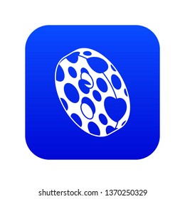 Clothes button icon blue vector isolated on white background
