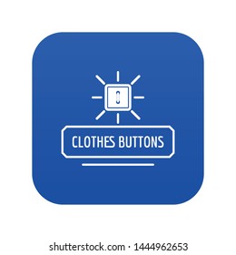 Clothes button icon blue vector isolated on white background