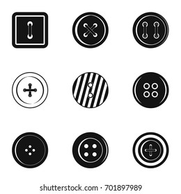Clothes button icon set. Simple set of 9 clothes button vector icons for web isolated on white background