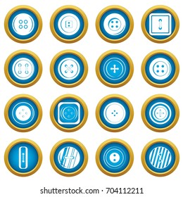 Clothes button icons blue circle set isolated on white for digital marketing