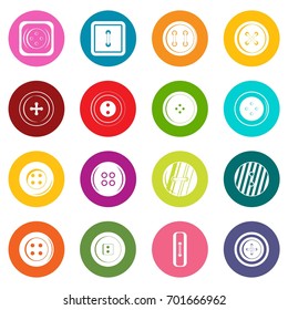 Clothes button icons many colors set isolated on white for digital marketing