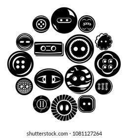 Clothes button icons set. Simple illustration of 16 clothes button vector icons for web
