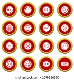 Clothes button icons set. Simple illustration of 16 clothes button vector icons for web