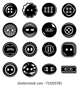 Clothes button icons set. Simple illustration of 16 clothes button vector icons for web