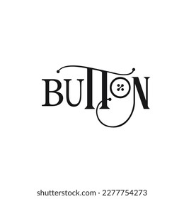 Clothes button logo lettering on white background.