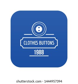 Clothes button service icon blue vector isolated on white background