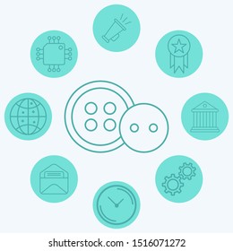 Clothes button vector icon sign symbol