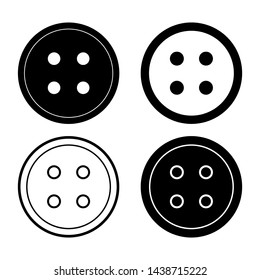 clothes buttons black and white, vector