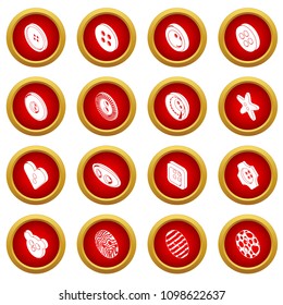 Clothes buttons icons set. Simple illustration of 16 clothes button icons set vector icons for web
