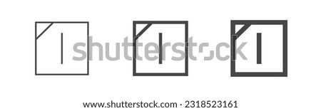 Clothes care icon, LINE DRYING IN THE SHADE. International marking of fabric on the label. Set of washing symbol of different thickness.