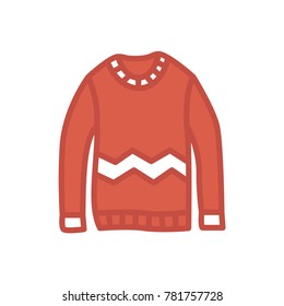 Clothes christmas sweater men flat icon