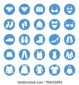 Clothes circular icons set