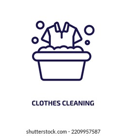clothes cleaning icon from cleaning collection. Thin linear clothes cleaning, clean, cloth outline icon isolated on white background. Line vector clothes cleaning sign, symbol for web and mobile