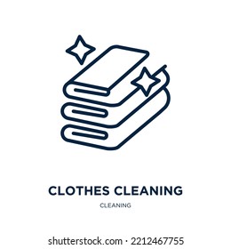 clothes cleaning icon from cleaning collection. Thin linear clothes cleaning, clothing, equipment outline icon isolated on white background. Line vector clothes cleaning sign, symbol for web and 