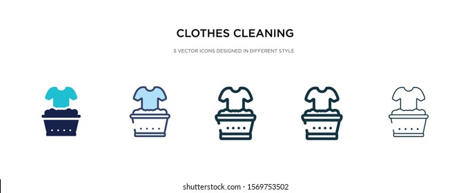 clothes cleaning icon in different style vector illustration. two colored and black clothes cleaning vector icons designed in filled, outline, line and stroke style can be used for web, mobile, ui