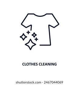 clothes cleaning outline icon.  Thin line icon from cleaning collection. Editable vector isolated on white background