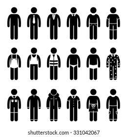 Clothes Clothing Attire for Different Occasions, Time, and Activity Pictogram