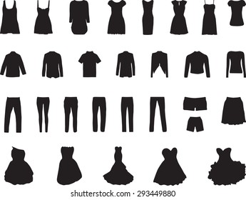 Clothes collection illustrated on white