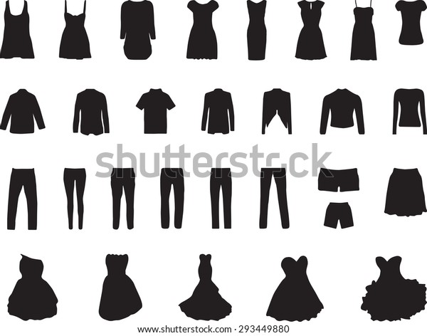 Clothes Collection Illustrated On White Stock Vector (Royalty Free ...