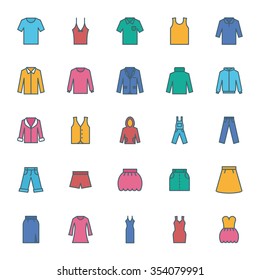 Clothes color icons set