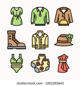 Clothes of Color vector icons