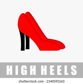 CLOTHES. COLORED HIGH-HEEL ILLUSTRATION DESIGN