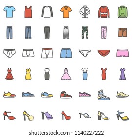 Clothes colored outline icon