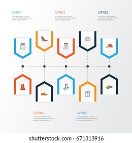 Clothes Colorful Outline Icons Set. Collection Of Man Footwear, Trousers, Elegant Headgear And Other Elements. Also Includes Symbols Such As Singlet, Heels, Man.
