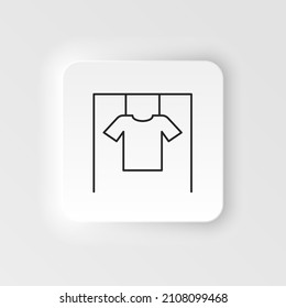 Clothes, cotton shirt icon. Simple element illustration natural concept. Clothes, cotton shirt, hanged shirt icon. Neumorphic style vector icon