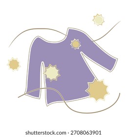 Clothes covered with wind-blown pollen illustration