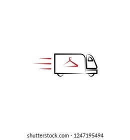 clothes, delivery, car 2 colored line icon. Simple colored element illustration. clothes, delivery, car outline symbol design from laundry and dry set