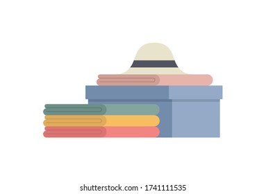 Clothes design elements isolated on a white background. Vector flat cartoon illustration