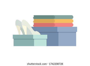 Clothes design elements isolated on a white background. Vector flat cartoon illustration