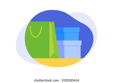 Clothes design elements on various shape background. Vector flat cartoon illustration EPS10