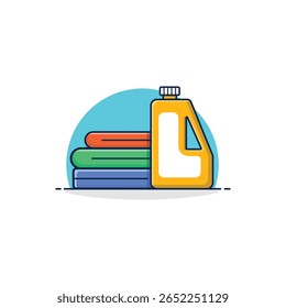 Clothes with Detergent Vector Illustration. Laundry Concept Design