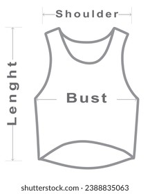 Icono de dimensiones de ropa. ilustración vectorial