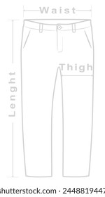 Icono de dimensiones de ropa. Ilustración vectorial
