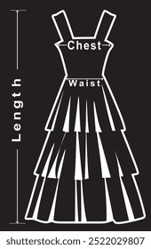 ícone de dimensões de roupas. ilustração de vetor