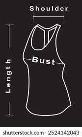 Icono de dimensiones de ropa. Ilustración vectorial