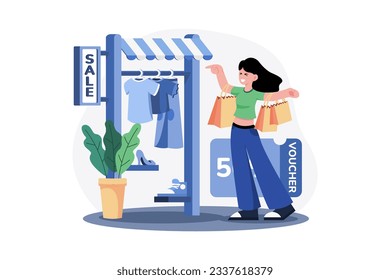 Clothes Discount Illustration concept. A flat illustration isolated on white background