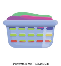 Clothes donation basket icon. Cartoon of Clothes donation basket vector icon for web design isolated on white background