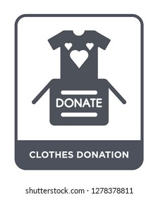 clothes donation icon vector on white background, clothes donation trendy filled icons from Charity collection, clothes donation vector illustration